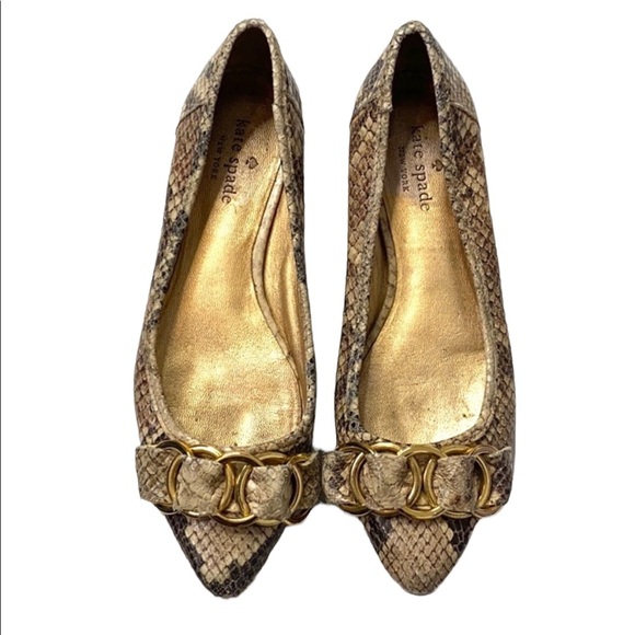 Kate Spade Eryn Snake Print Flats Size 6 - Picture 1 of 8